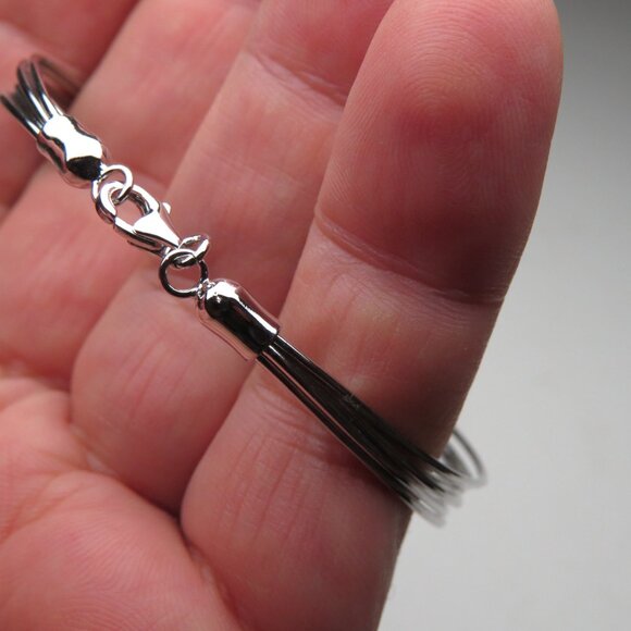 *925 Sterling Silver Bangle Bracelet - Picture 4 of 6